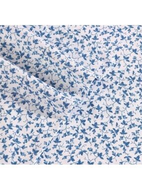 Laura Ashley Queen Blue Floral Vine 4 Pc Cotton Sateen Sheet Set 300TC NWT